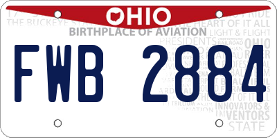 OH license plate FWB2884