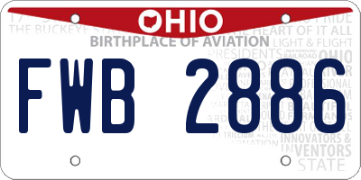 OH license plate FWB2886