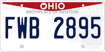 OH license plate FWB2895