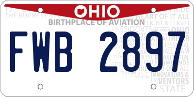 OH license plate FWB2897