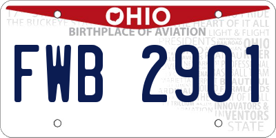 OH license plate FWB2901