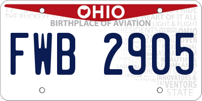 OH license plate FWB2905