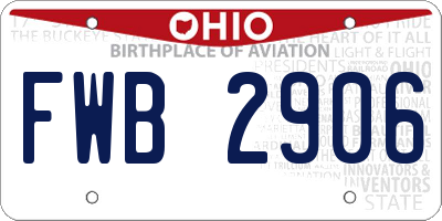 OH license plate FWB2906