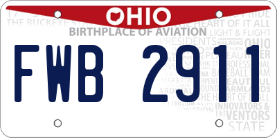 OH license plate FWB2911