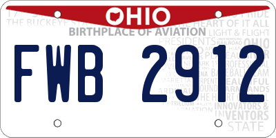 OH license plate FWB2912