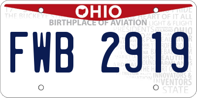 OH license plate FWB2919