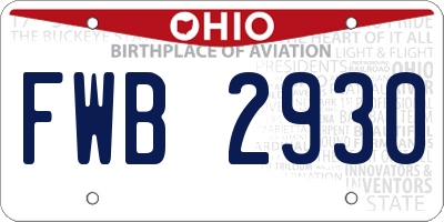 OH license plate FWB2930