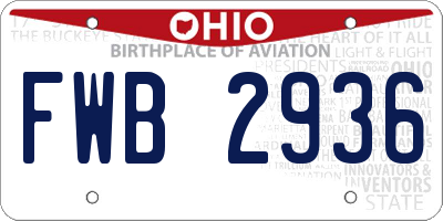 OH license plate FWB2936