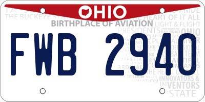 OH license plate FWB2940