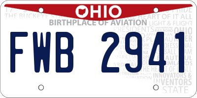 OH license plate FWB2941