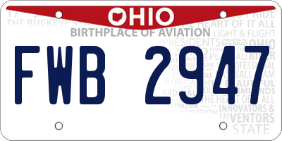 OH license plate FWB2947