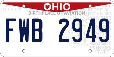 OH license plate FWB2949