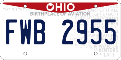 OH license plate FWB2955