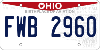 OH license plate FWB2960