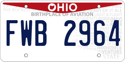 OH license plate FWB2964