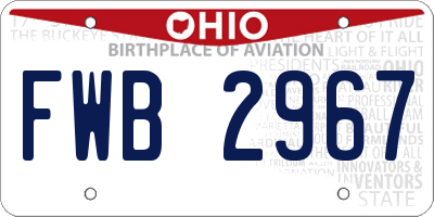 OH license plate FWB2967