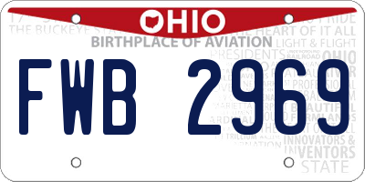 OH license plate FWB2969