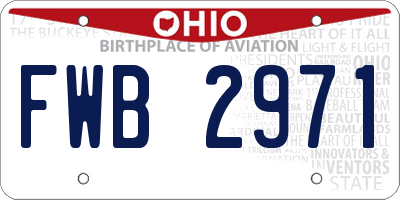 OH license plate FWB2971