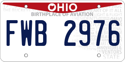 OH license plate FWB2976