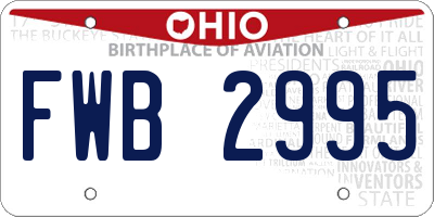 OH license plate FWB2995