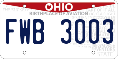 OH license plate FWB3003