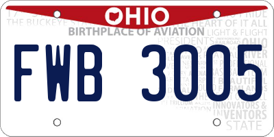 OH license plate FWB3005