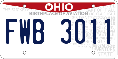 OH license plate FWB3011