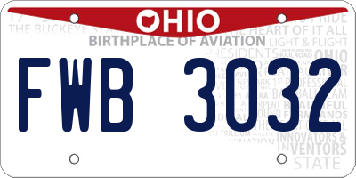 OH license plate FWB3032
