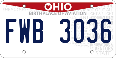 OH license plate FWB3036