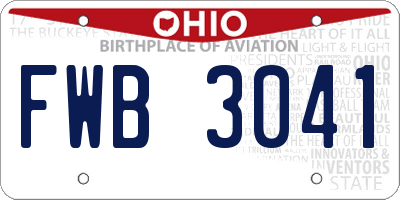 OH license plate FWB3041