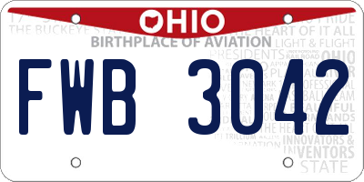 OH license plate FWB3042