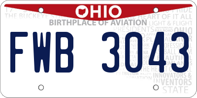 OH license plate FWB3043