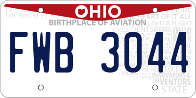 OH license plate FWB3044