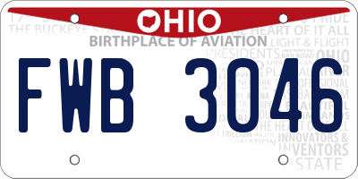 OH license plate FWB3046