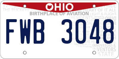 OH license plate FWB3048