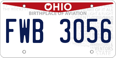 OH license plate FWB3056