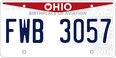 OH license plate FWB3057