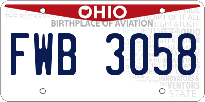 OH license plate FWB3058