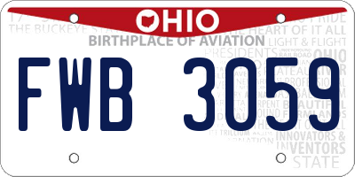 OH license plate FWB3059