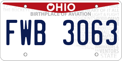 OH license plate FWB3063