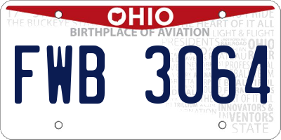 OH license plate FWB3064