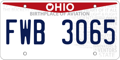 OH license plate FWB3065