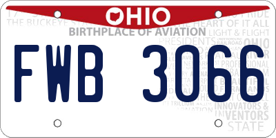 OH license plate FWB3066