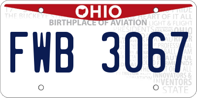 OH license plate FWB3067