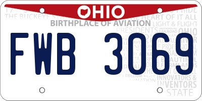 OH license plate FWB3069