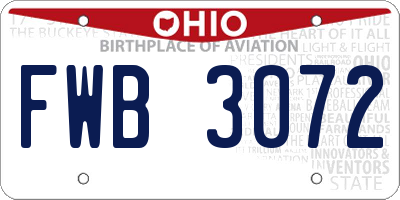 OH license plate FWB3072