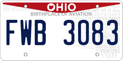 OH license plate FWB3083
