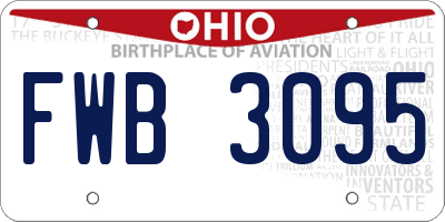 OH license plate FWB3095