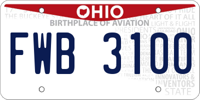 OH license plate FWB3100