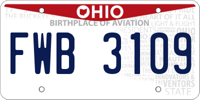 OH license plate FWB3109